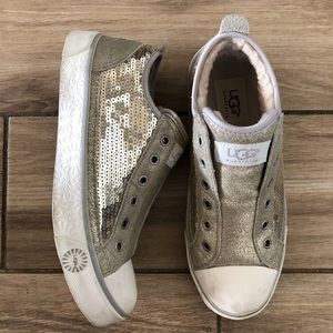 gold sequin slip on ugg shoes